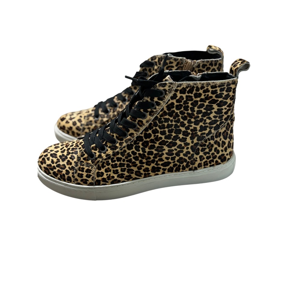 Matisse Entice Leopard Print Calf Hair‎ High Top Sneakers Womens Size 8M Animal